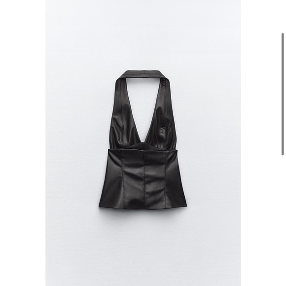 ZARA faux leather halter top - Picture 9 of 14